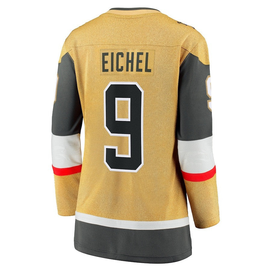 Jack Eichel 9 Vegas Golden Knights Women's 2023 Stanley Cup Champions Home Breakaway Jersey - Gold