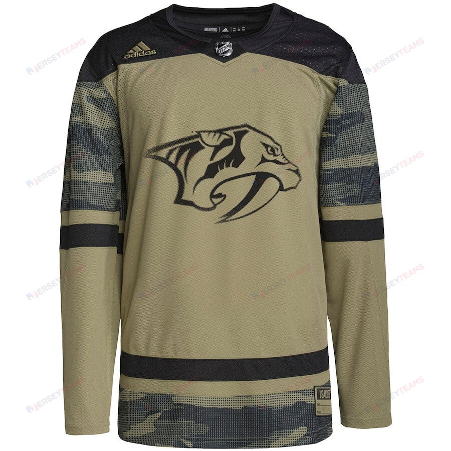 Nashville Predators Military Appreciation Team Custom Practice Jersey - Camo