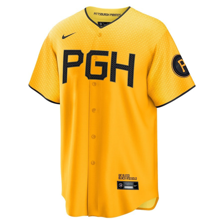 Pittsburgh Pirates 2023 City Connect Men Jersey - Gold