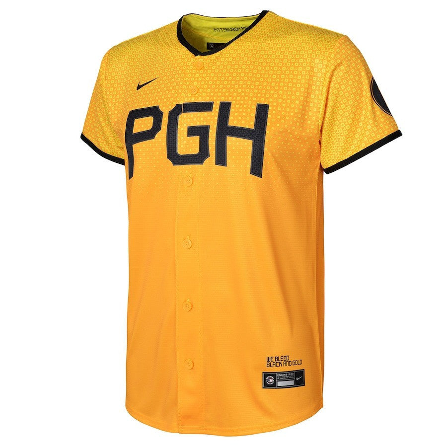 Roberto Clemente 21 Pittsburgh Pirates 2023 City Connect Youth Jersey - Gold