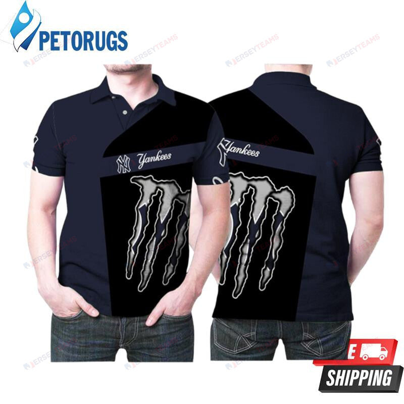 Monster Energy New York Yankees Baseball Team Logo Printed Polo Shirt