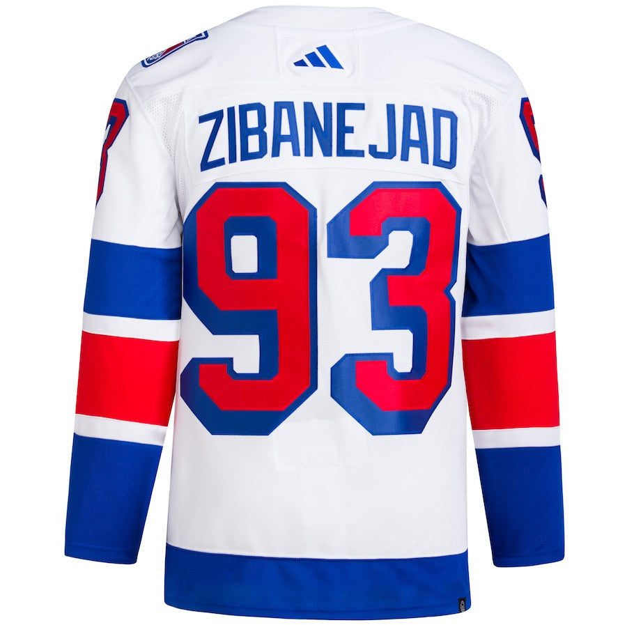 Mika Zibanejad 93 New York Rangers 2024 Stadium Series Primegreen Men Jersey - White