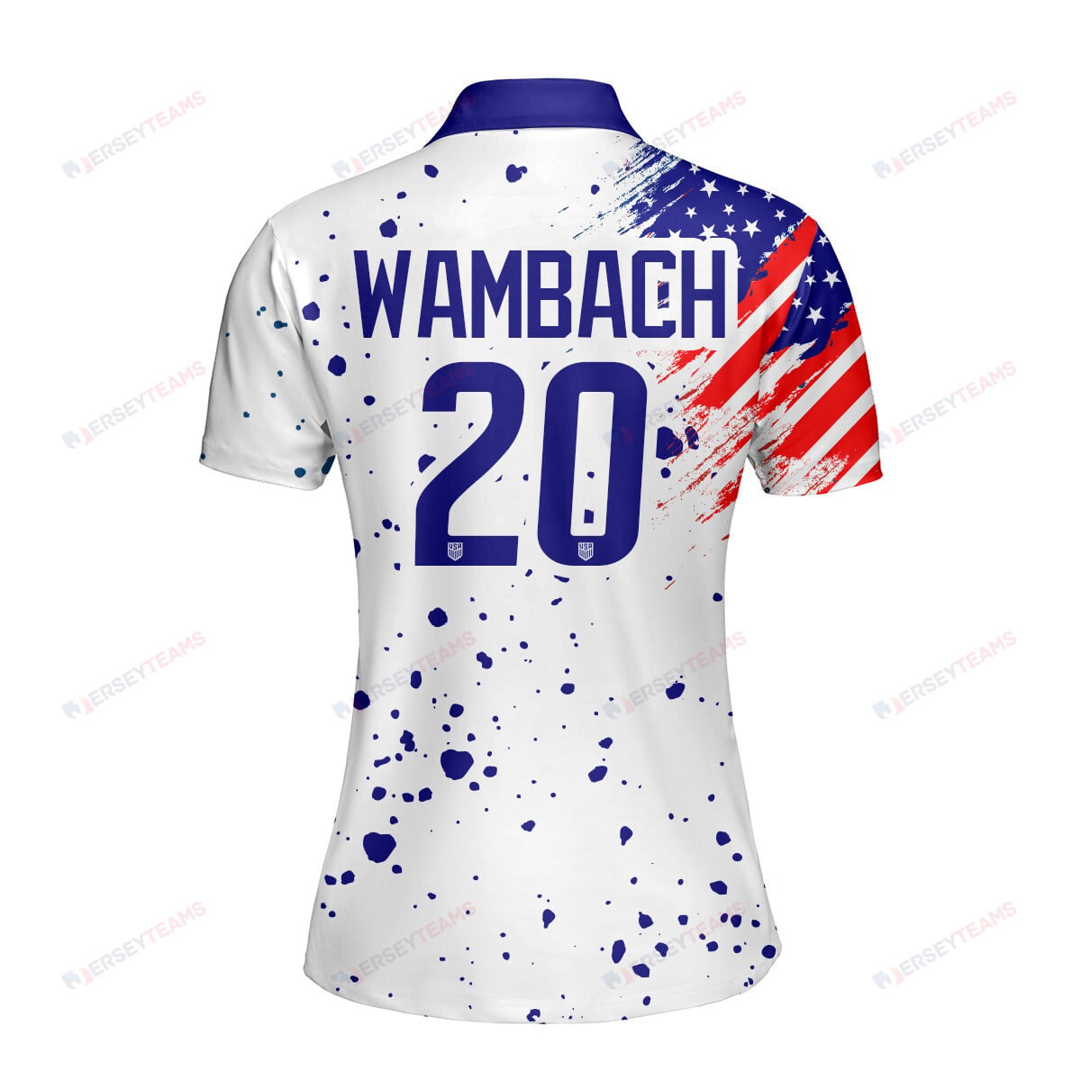 Abby Wambach 20 USWNT Soccer Women Printed Polo Shirt - White