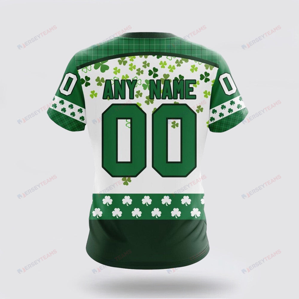 San Jose Sharks Special Design For St Patrick Day Custom AOP T-Shirt - White