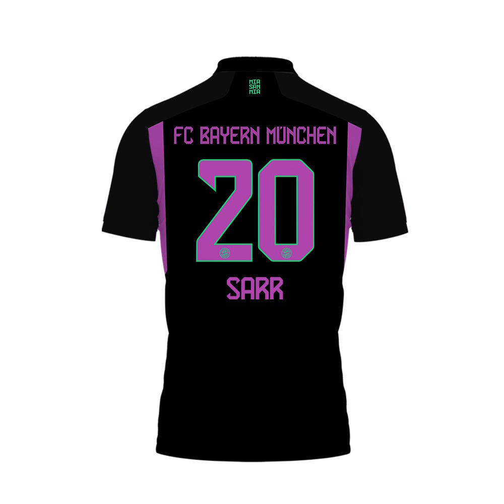 Bouna Sarr 20 Bayern Munich 2023/24 Away Printed Polo Shirt - Black