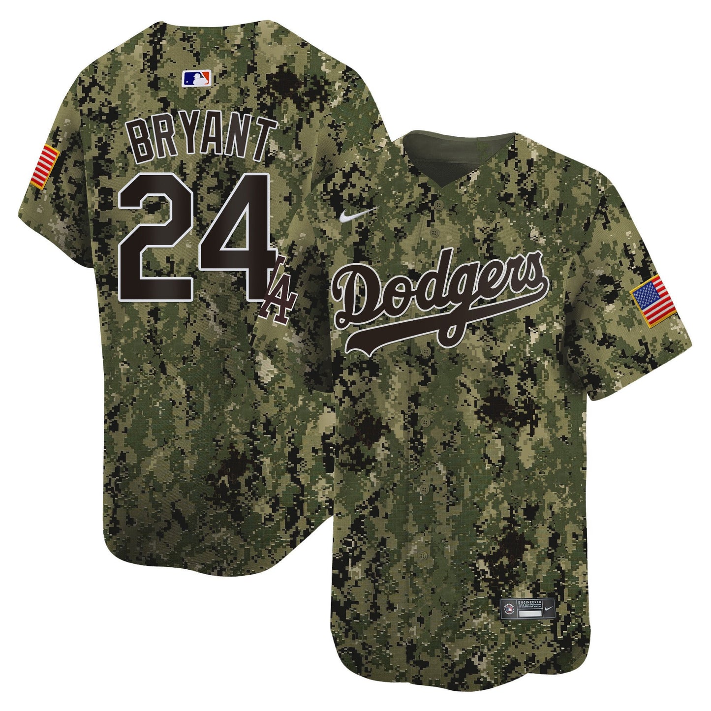 Kobe Bryant 24 Los Angeles Dodgers USMC Alternate Limited Men Jersey - Woodland