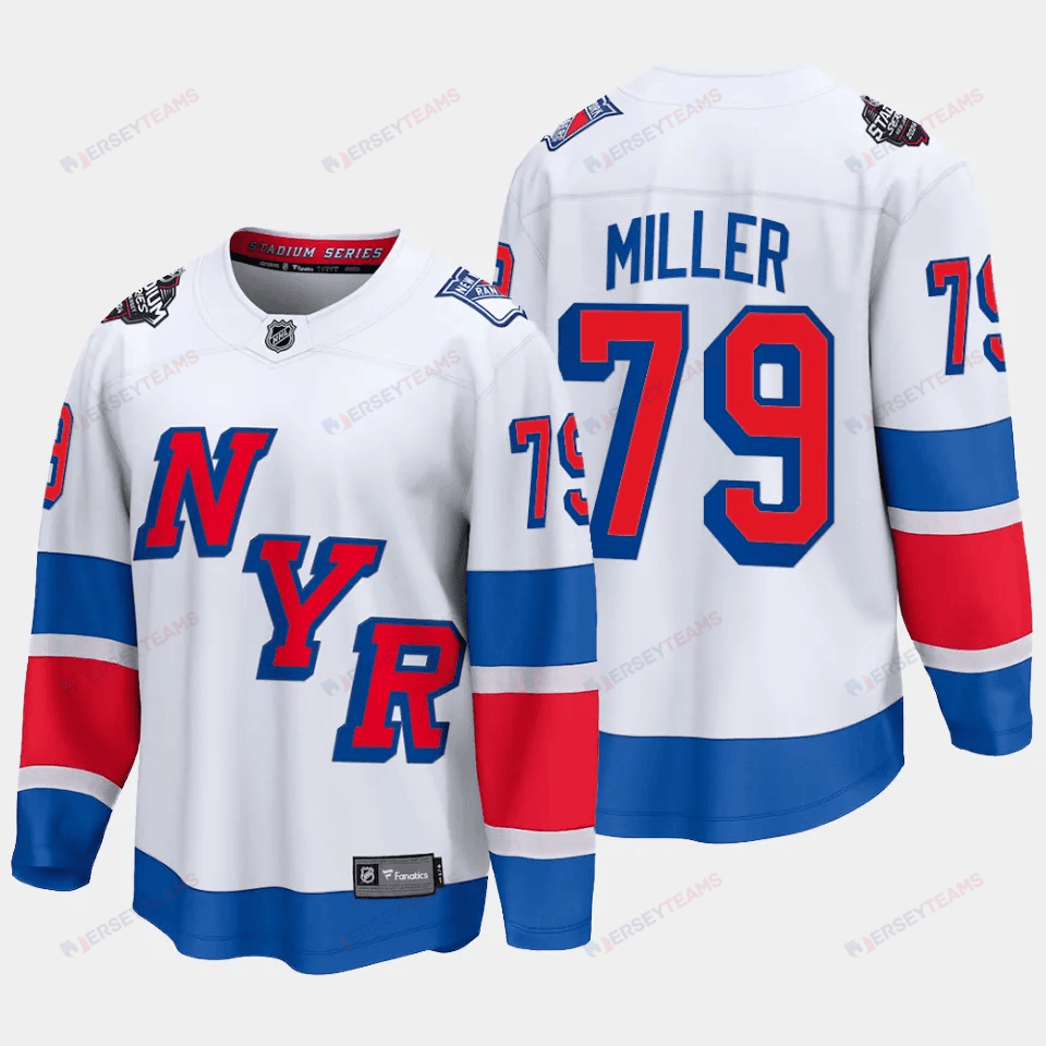 K'Andre Miller 79 New York Rangers 2024 Stadium Series Patch Breakaway Jersey - Men, White