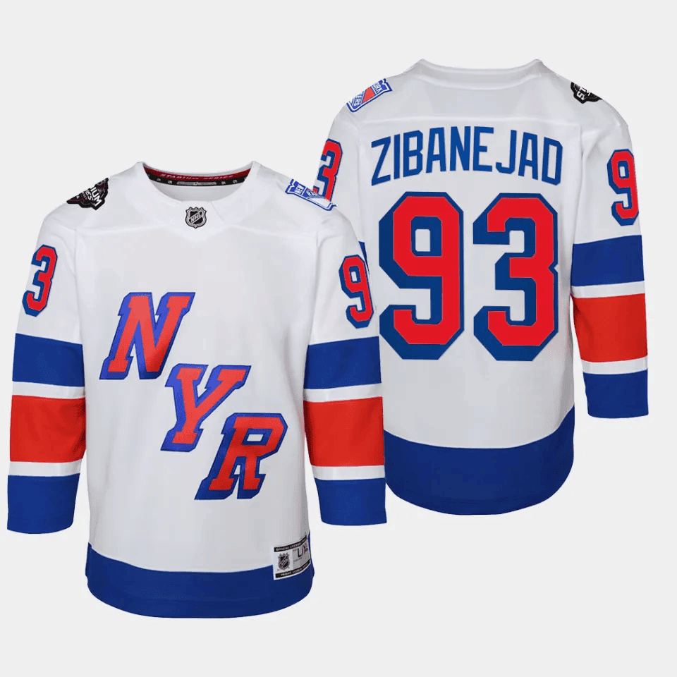 Mika Zibanejad 93 New York Rangers 2024 NHL YOUTH Stadium Series Jersey - White