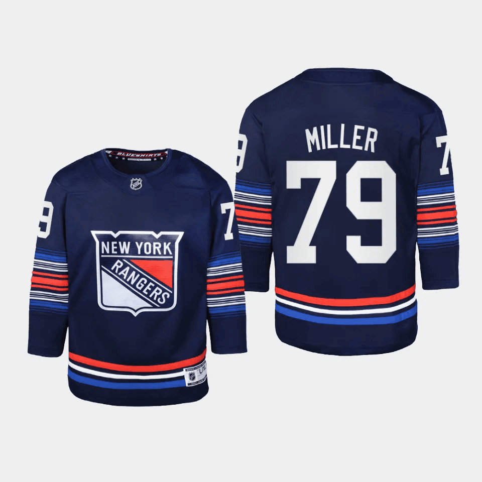 K'Andre Miller 79 New York Rangers 2024 Alternate Third Youth Jersey - Navy