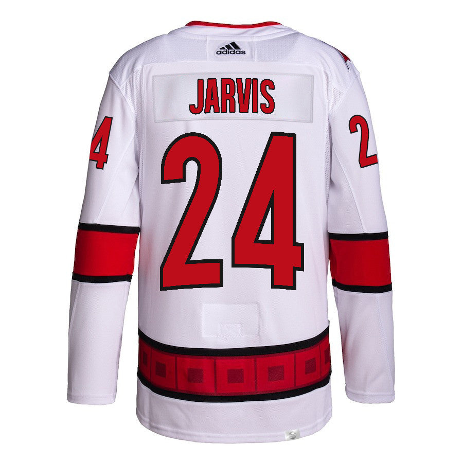 Seth Jarvis 24 Carolina Hurricanes Away Primegreen Jersey - Men, White