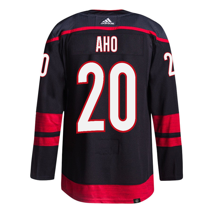 Sebastian Aho 20 Carolina Hurricanes 2024 NHL Playoffs Patch Home Jersey - Men, Black