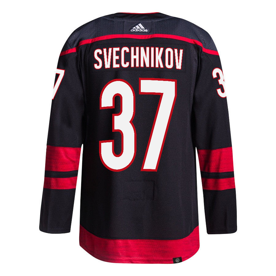 Andrei Svechnikov 37 Carolina Hurricanes 2024 NHL Playoffs Patch Home Jersey - Men, Black