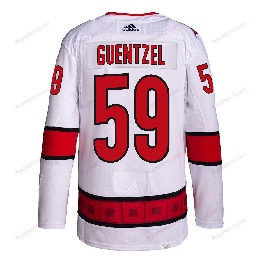 Jake Guentzel 59 Carolina Hurricanes 2024 NHL Playoffs Patch Away Jersey - Men, White