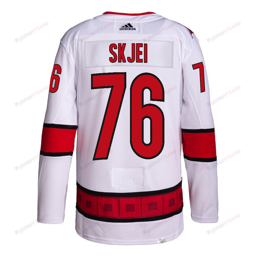 Brady Skjei 76 Carolina Hurricanes 2024 NHL Playoffs Patch Away Jersey - Men, White