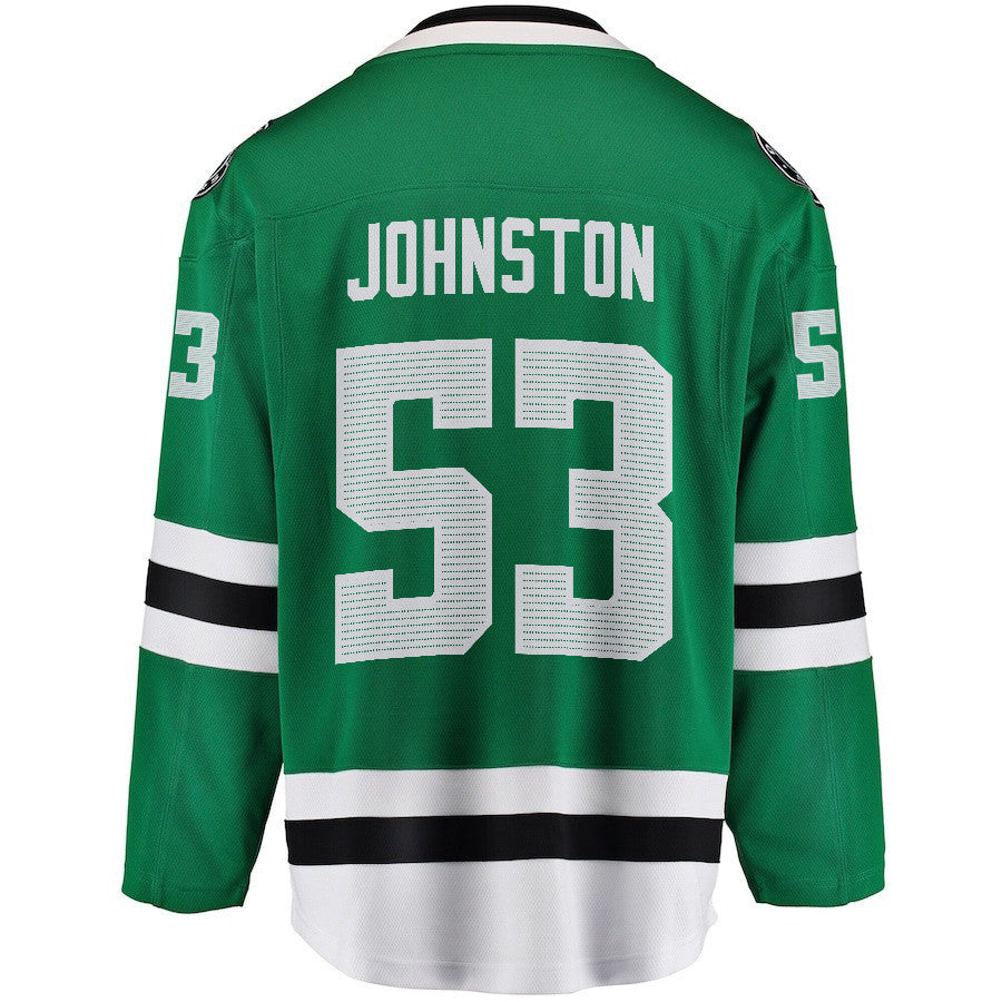 Wyatt Johnston 53 Dallas Stars 2024 NHL Playoffs Patch Home Jersey - Men, Green