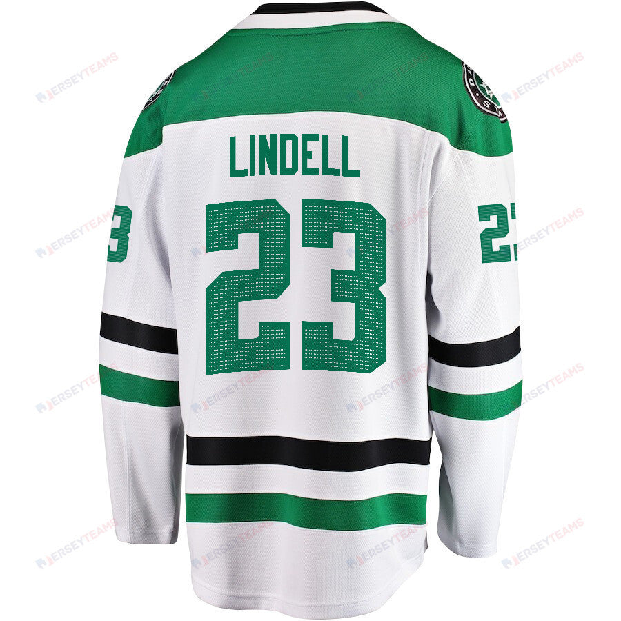 Esa Lindell 23 Dallas Stars 2024 NHL Playoffs Patch Away Breakaway Jersey - Men