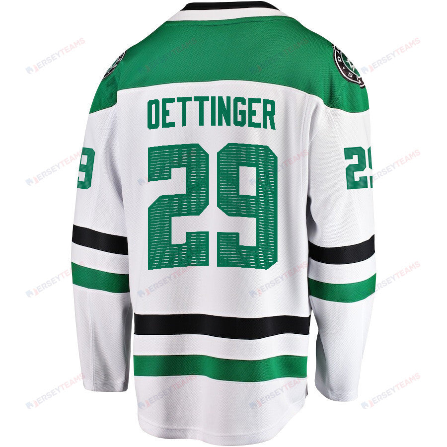 Jake Oettinger 29 Dallas Stars 2024 NHL Playoffs Patch Away Breakaway Jersey - Men