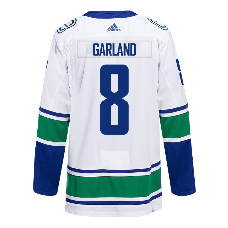 Conor Garland 8 Vancouver Canucks 2024 NHL Playoffs Patch Away Jersey - Men, White