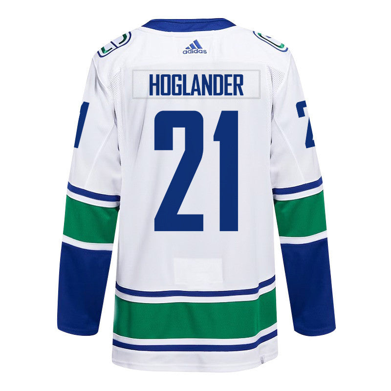 Nils Hoglander 21 Vancouver Canucks 2024 NHL Playoffs Patch Away Jersey - Men, White