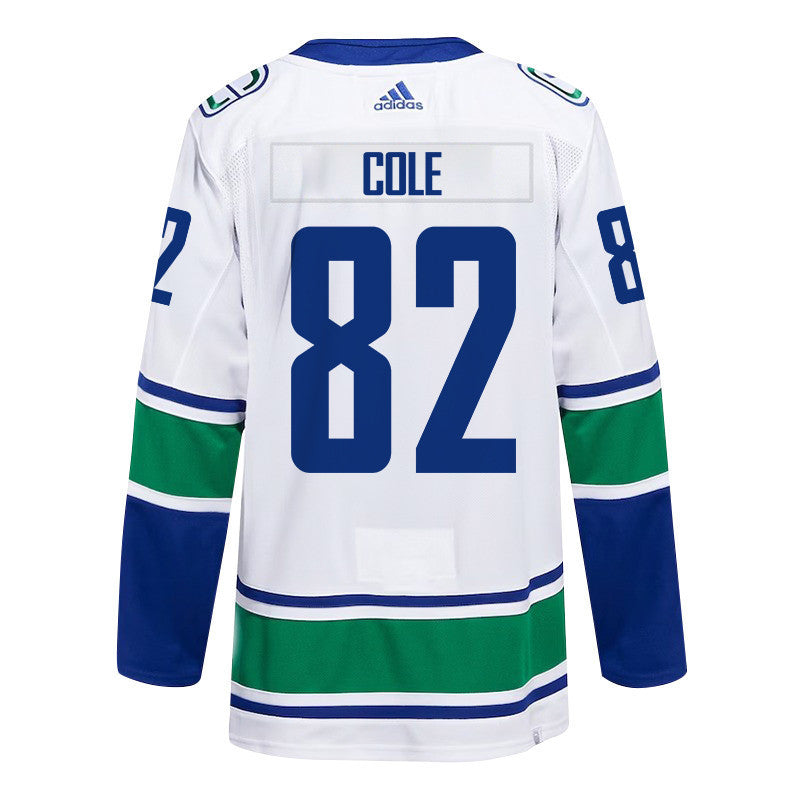 Ian Cole 82 Vancouver Canucks 2024 NHL Playoffs Patch Away Jersey - Men, White