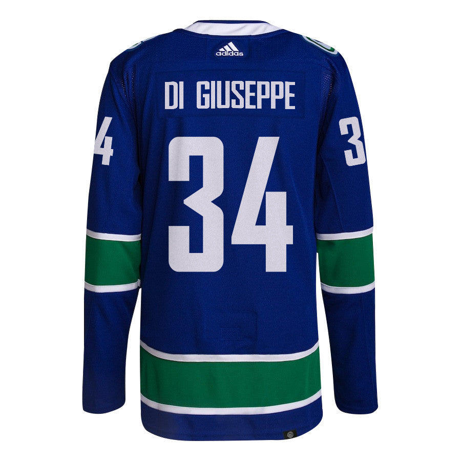 Phillip Di Giuseppe 34 Vancouver Canucks 2024 NHL Playoffs Patch Home Jersey - Men, Blue