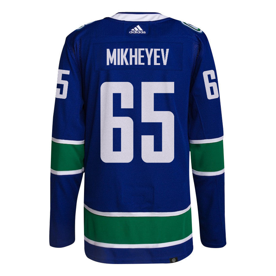 Ilya Mikheyev 65 Vancouver Canucks 2024 NHL Playoffs Patch Home Jersey - Men, Blue