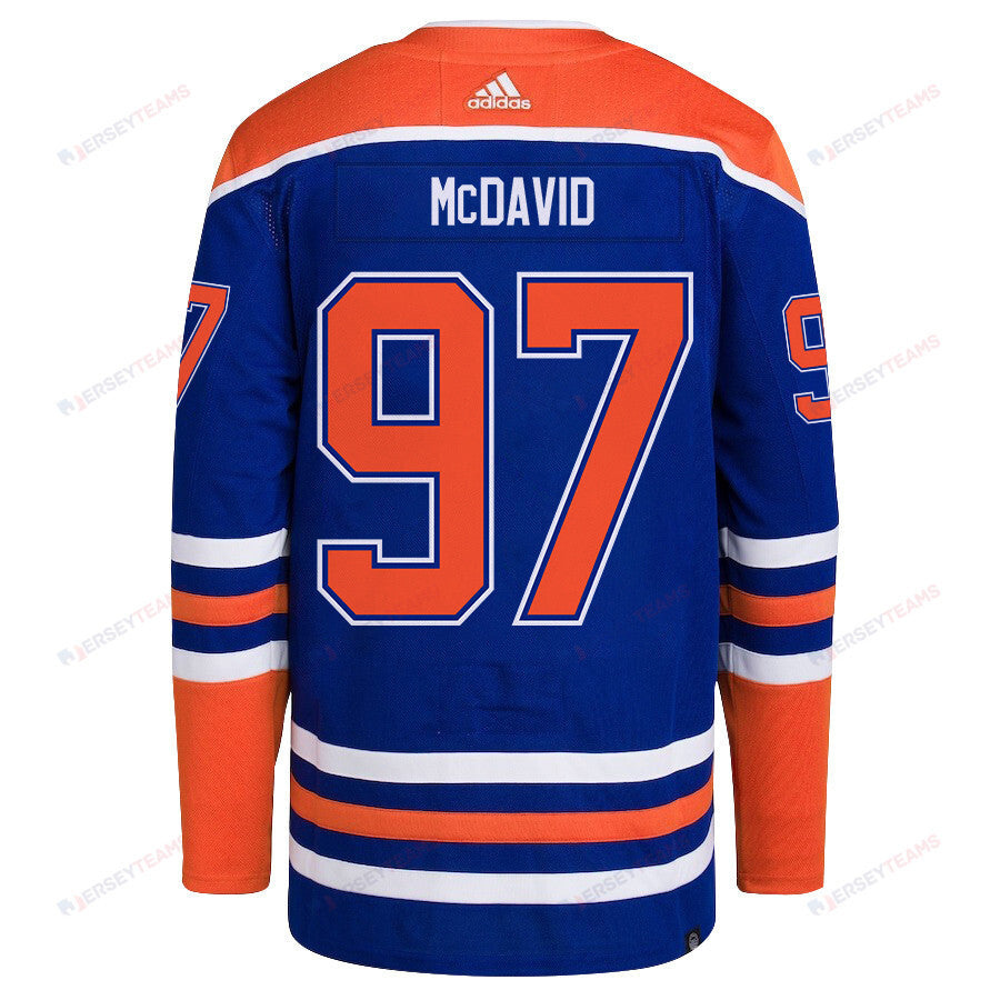 Connor McDavid 97 Edmonton Oilers 2024 NHL Playoffs Patch Home Jersey - Men