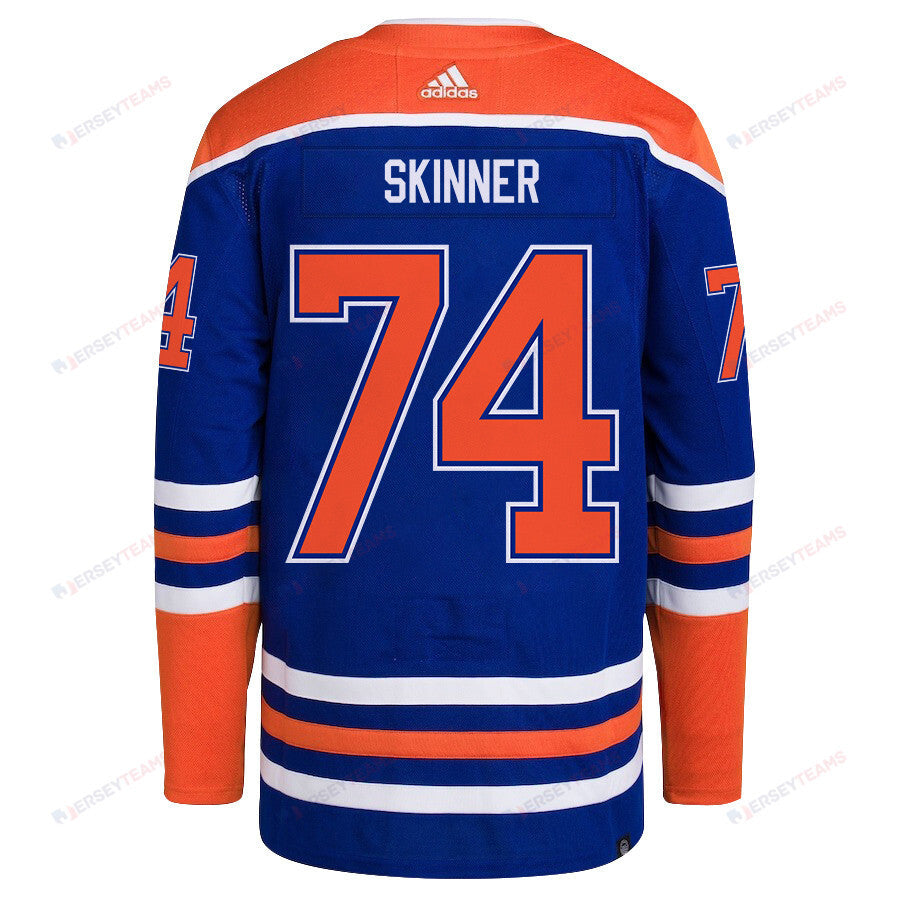 Stuart Skinner 74 Edmonton Oilers 2024 NHL Playoffs Patch Home Jersey - Men