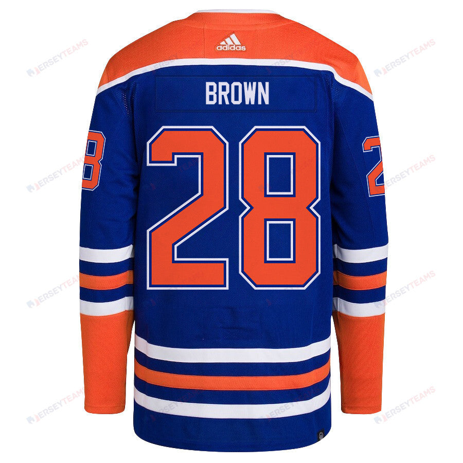 Connor Brown 28 Edmonton Oilers 2024 NHL Playoffs Patch Home Jersey - Men