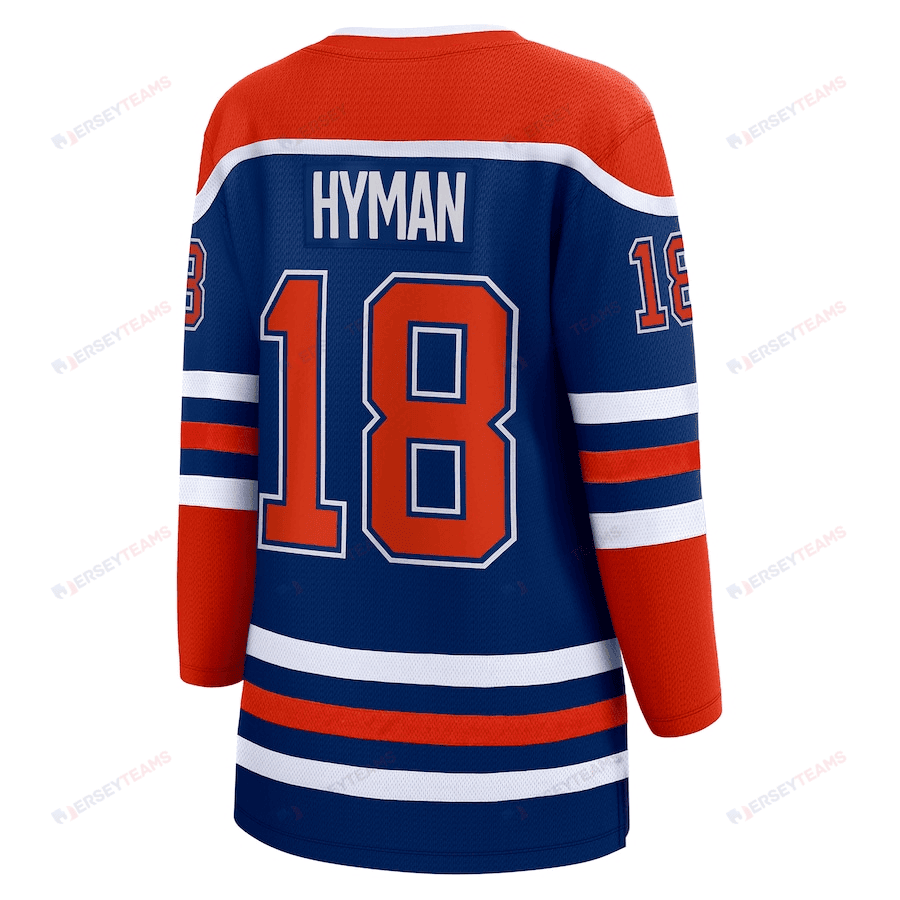 Zach Hyman 18 Edmonton Oilers 2024 Stanley Cup Final Home Breakaway Player Jersey - Royal, Women