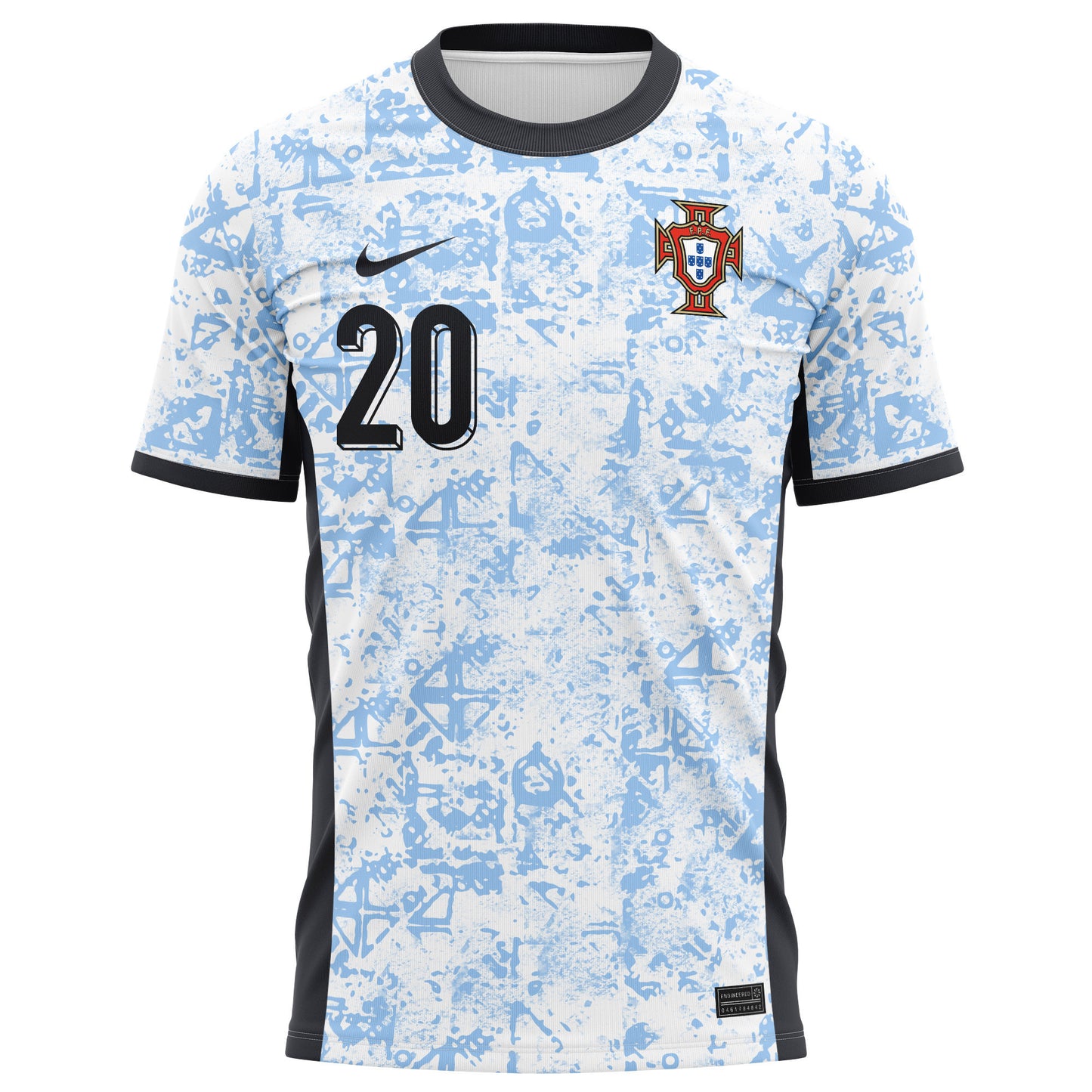 João Cancelo 20 Portugal National Team 2024/25 Away Kits AOP T-shirt - Cream/Blue