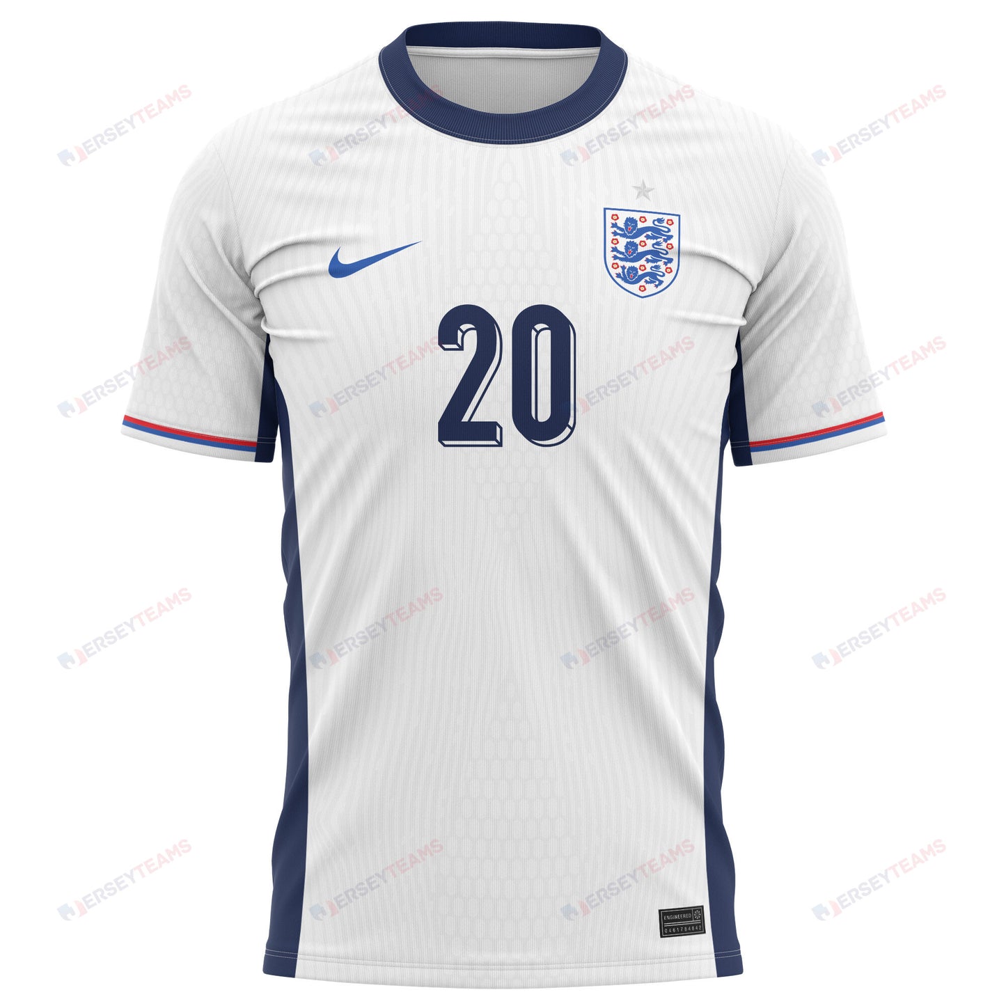 Jarrod Bowen 20 England National Team 2024 Home Kits AOP T-shirt - White