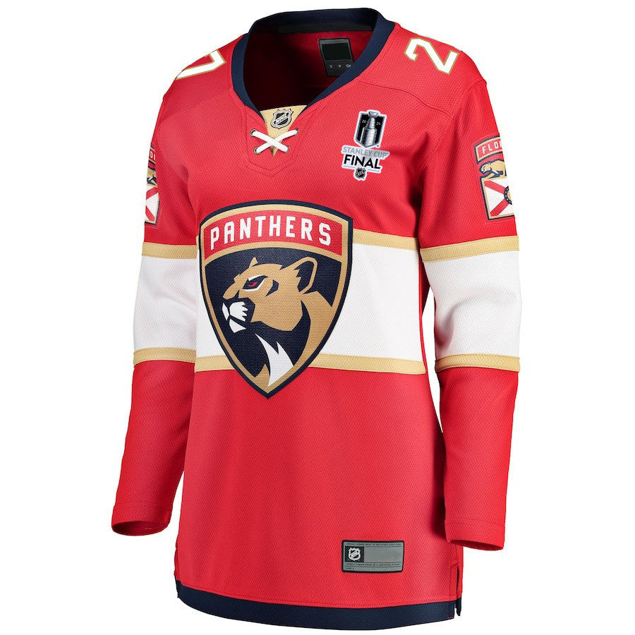Eetu Luostarinen 27 Florida Panthers 2024 STANLEY CUP Final Women's Home Breakaway Jersey - Red