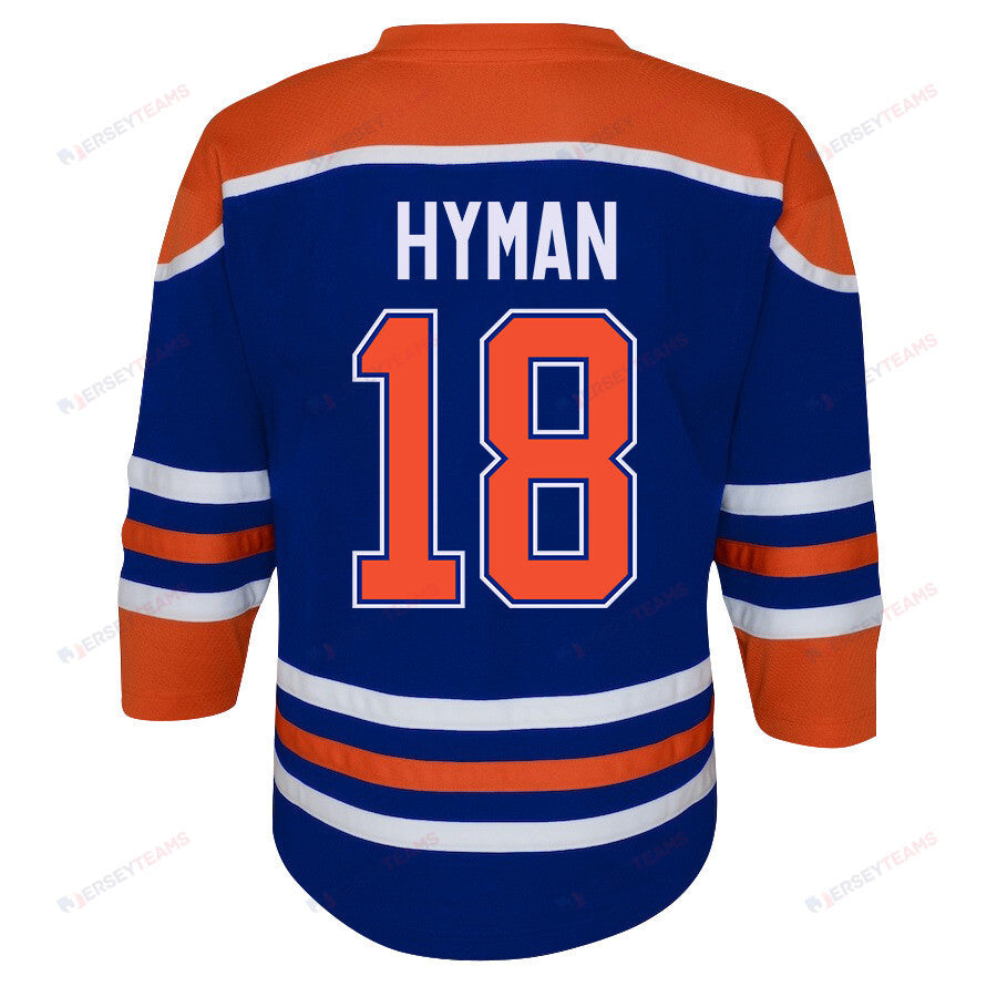 Zach Hyman 18 Edmonton Oilers 2024 STANLEY CUP Final Youth Home Jersey - Royal