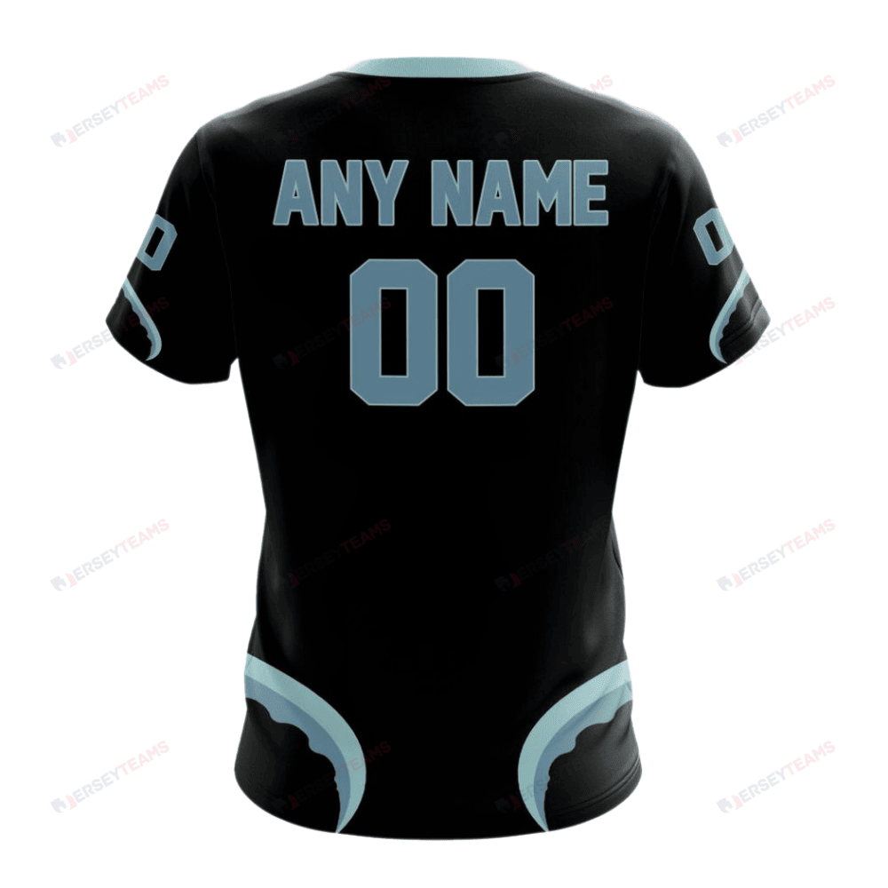 Seattle Kraken Special Blackout Design Custom AOP T-Shirt - Black