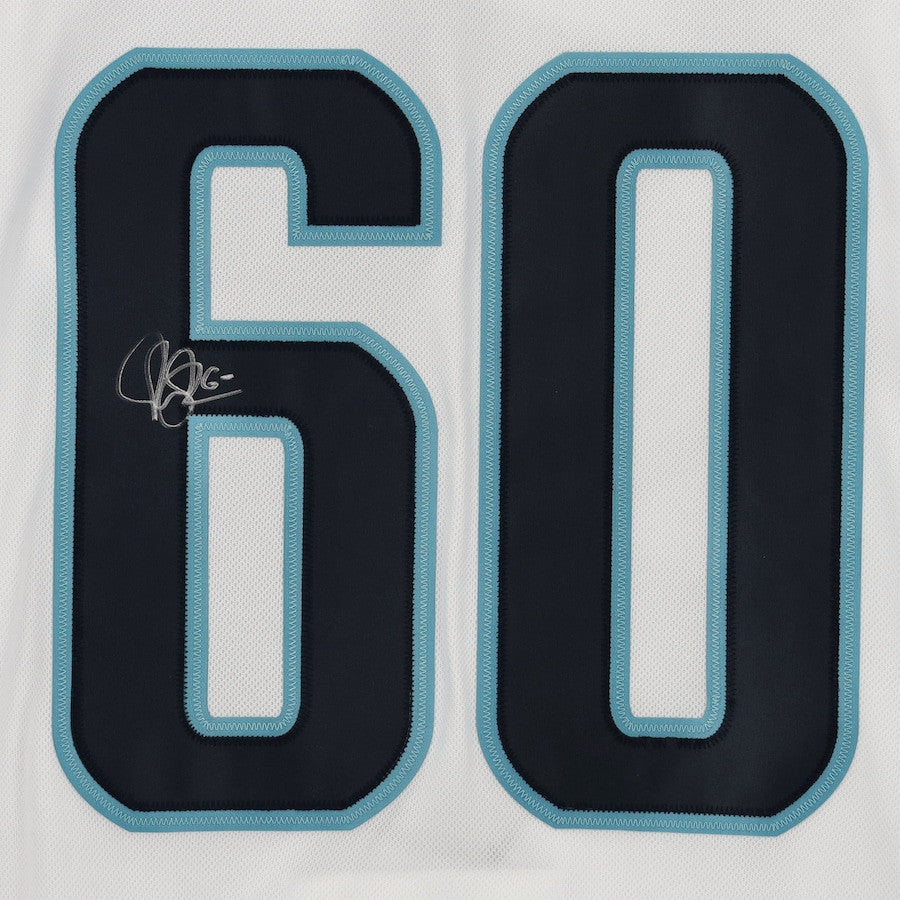 Chris Driedger 60 Signed Seattle Kraken Autographed Inaugural Season Patch Jersey - White
