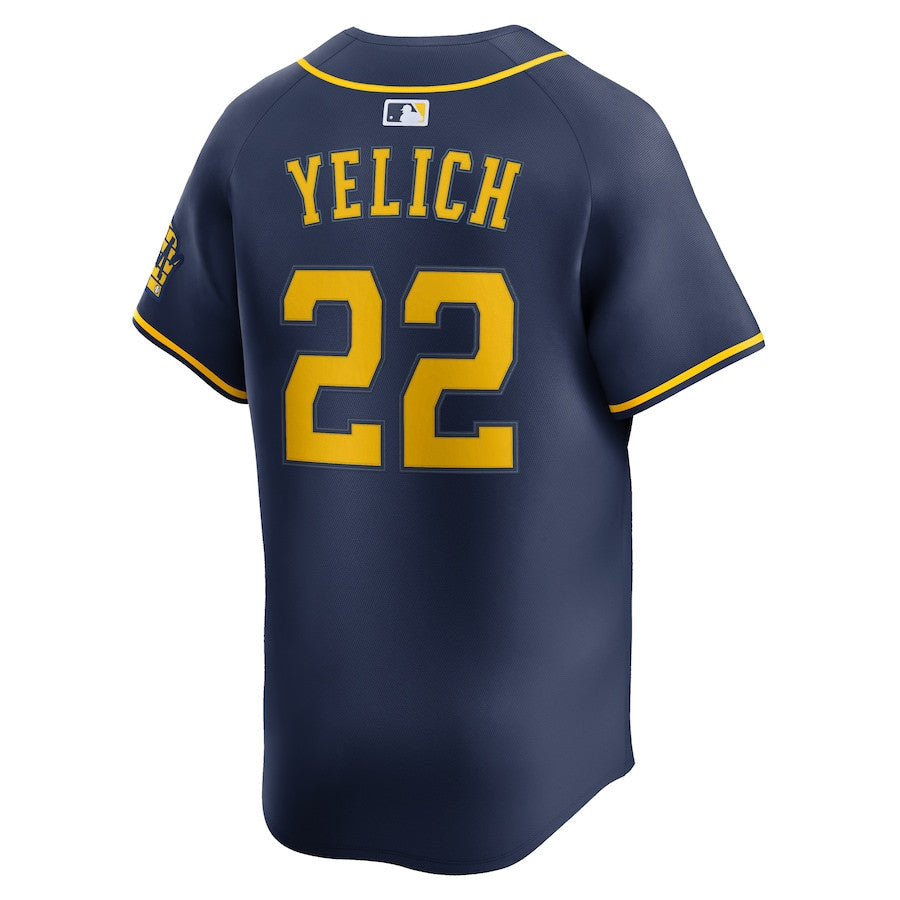 Christian Yelich 22 Milwaukee Brewers Alternate Limited Men Jersey - Navy