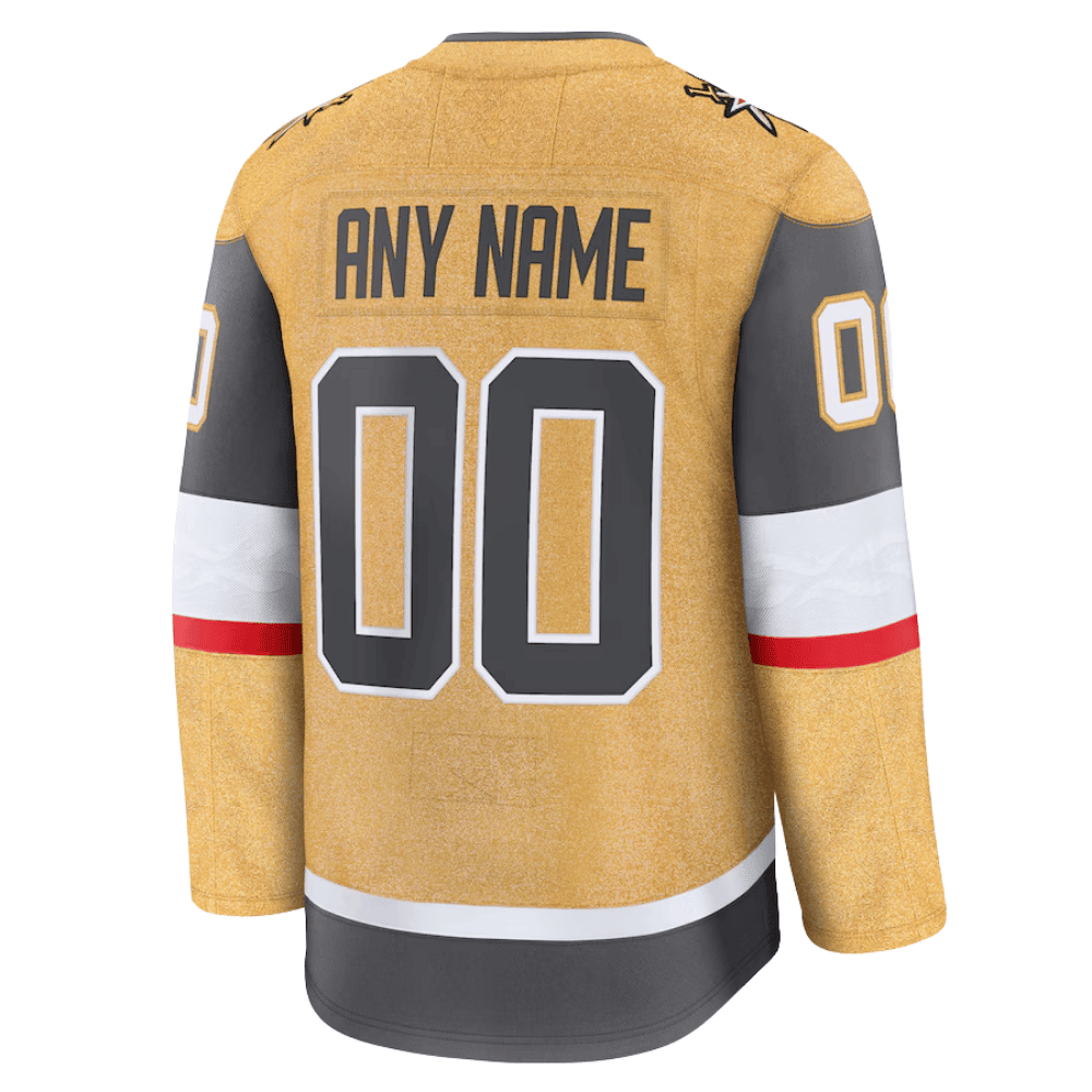 Vegas Golden Knights 2025 NHL Playoffs Patch Home Men Custom Jersey - Gold