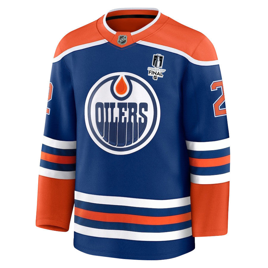 Evan Bouchard 2 Edmonton Oilers 2025 STANLEY CUP Final Patch Home Men Jersey - Royal