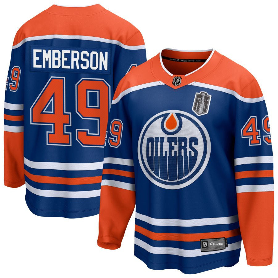 Ty Emberson 49 Edmonton Oilers 2025 Stanley Cup Final Home Breakaway Men Jersey - Royal