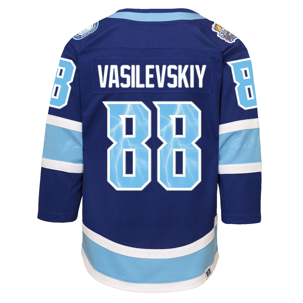 Andrei Vasilevskiy 88 Tampa Bay Lightning 2026 Stadium Series Premier YOUTH Jersey - Blue