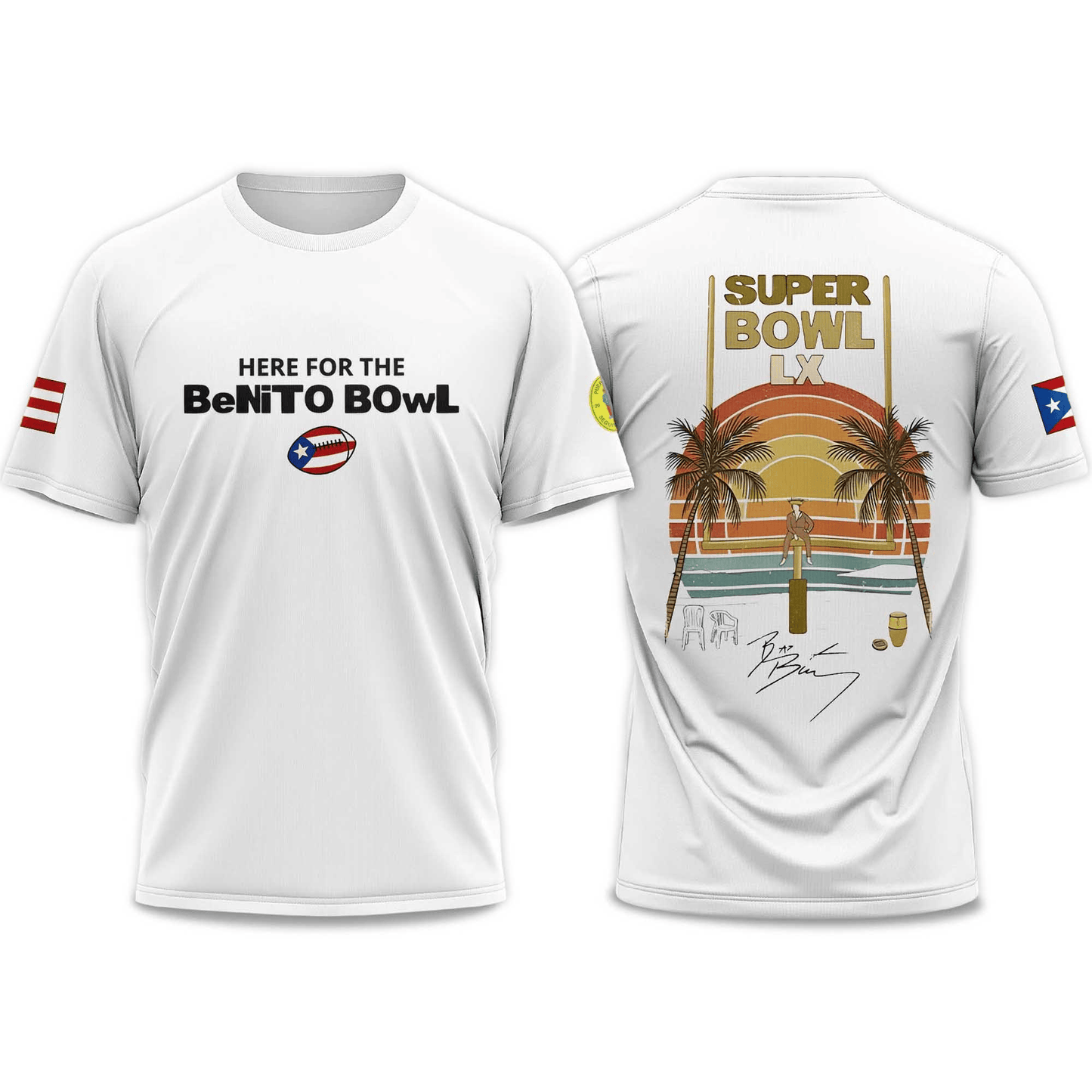 Here For Benito Bowl 2026 T-Shirt - White
