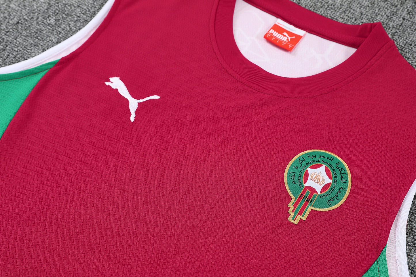 Morocco 2026-27 Sleeveless Training Set Men Soccer Kit – Red