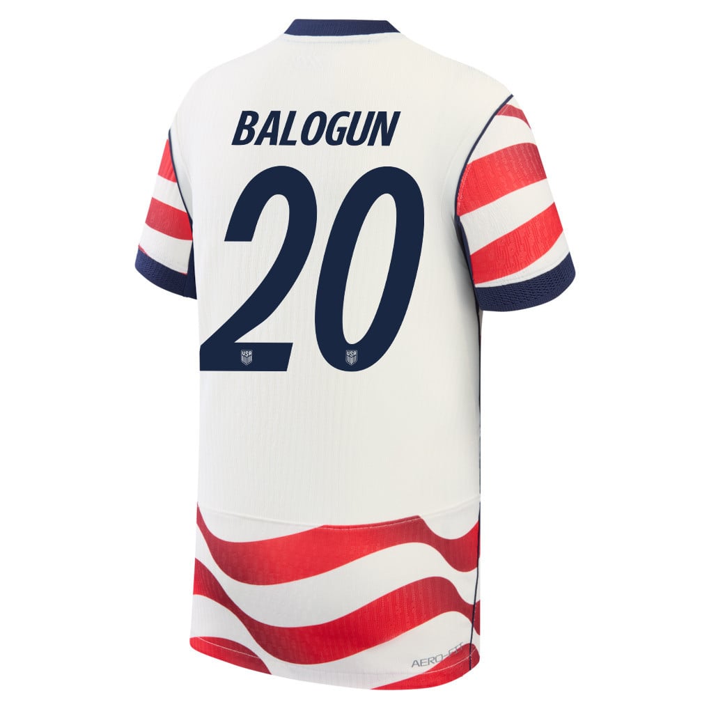 Folarin Balogun 20 USMNT Youth 2026 Home Match Jersey - White