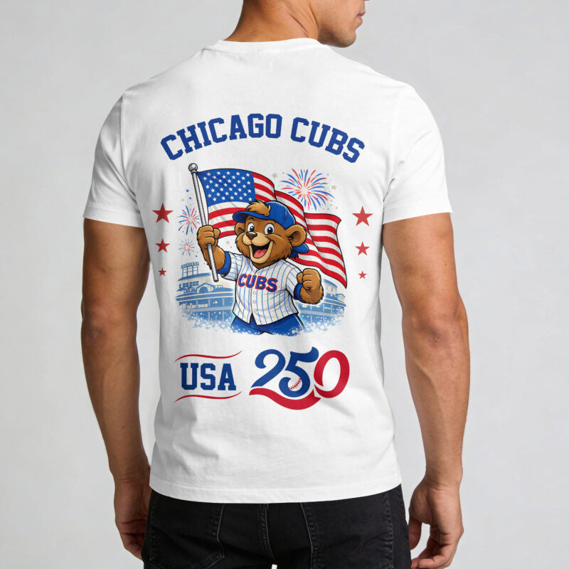 Chicago Cubs x 250 Years Of America Premium All Over Printed T-shirt - White
