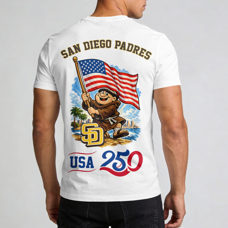 San Diego Padres x 250 Years Of America Premium All Over Printed T-shirt - White
