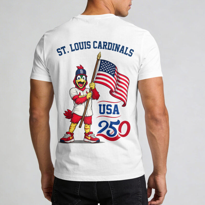 St. Louis Cardinals x 250 Years Of America Premium All Over Printed T-shirt - White