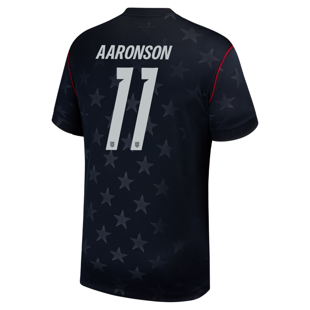 Brenden Aaronson 11 USMNT 2026 Away Stadium Game Jersey - Blue Men