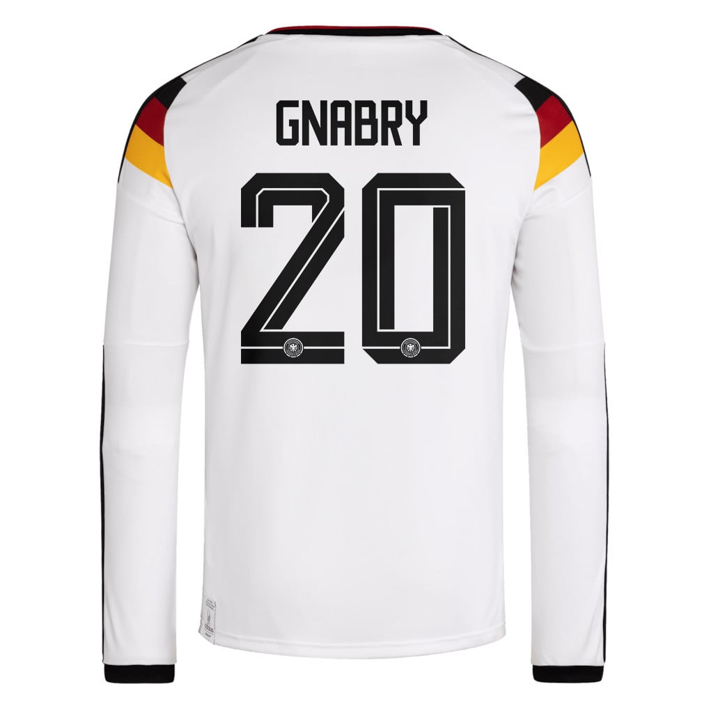 Serge Gnabry 20 Germany National Team 2026 Home Long Sleeve Jersey - White