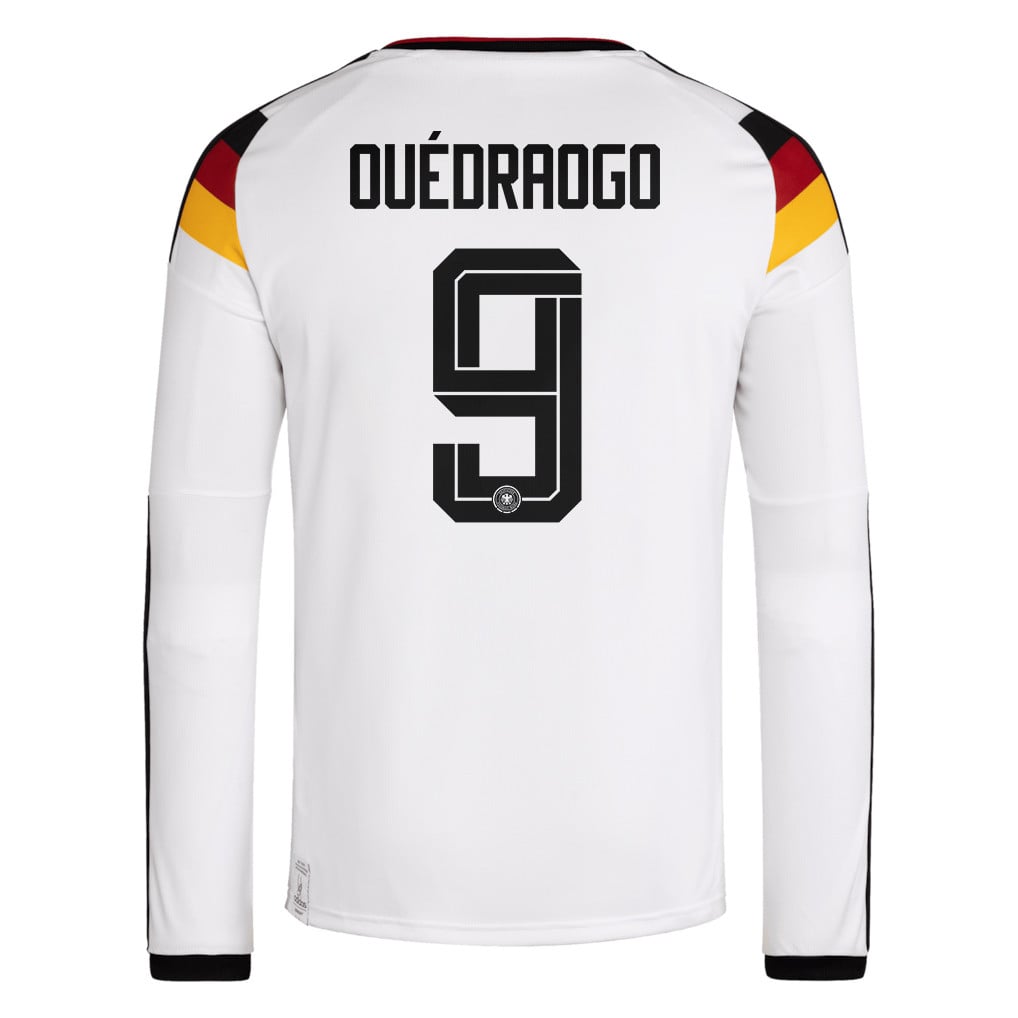 Assan Ouédraogo 9 Germany National Team 2026 Home Long Sleeve Jersey - White